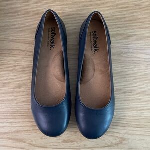 SoftWalk‎ womens Sonoma Ballet Flat, Navy Tumbleweed 9 W